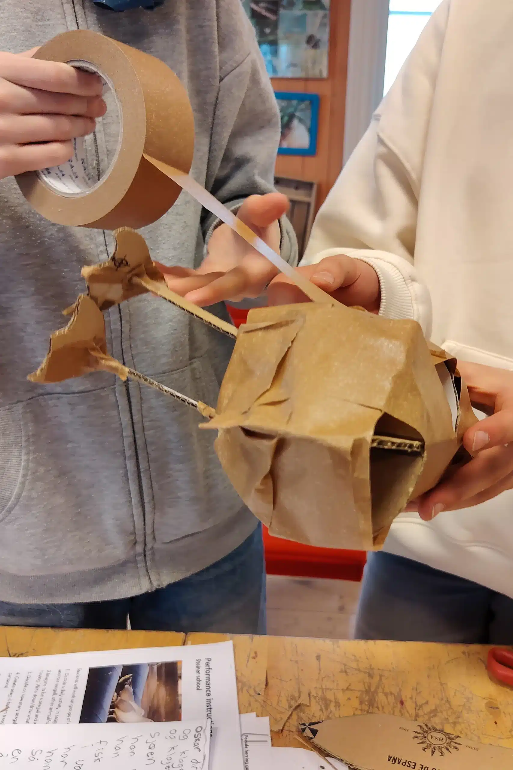 Puppet construction for Seagull Welcome Party